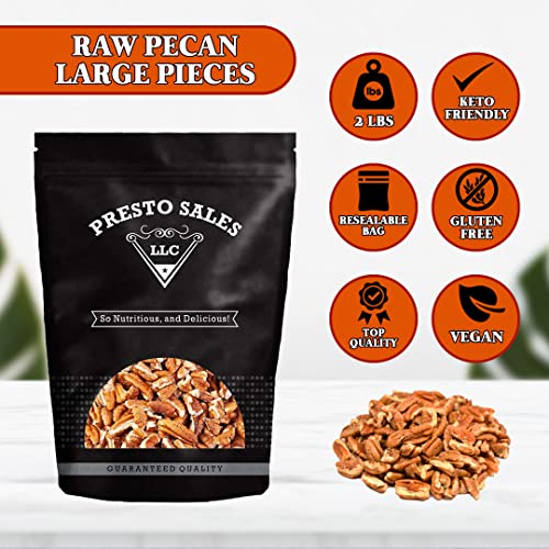 Presto Sales Pecan Large Pieces 32 oz | Raw, Unsalted, Natural |...