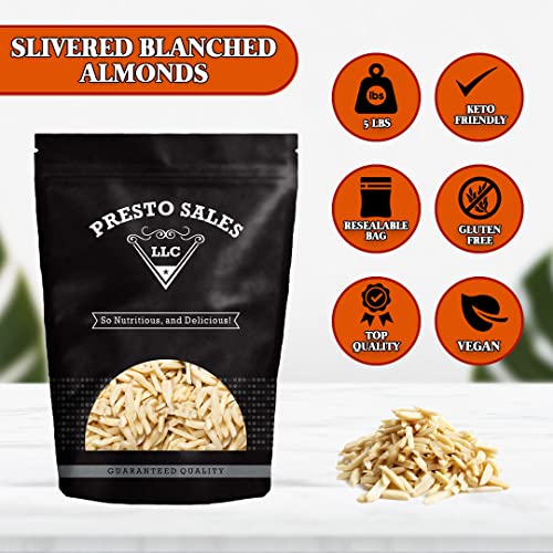Presto Sales Slivered Almonds Raw, 80 oz | High Protein, Keto | ...