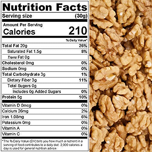 Walnuts, FRESH N TASTY LIGHT Halves and Pieces Raw, Low-Carb,...