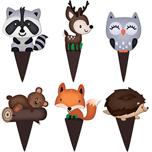 Woodland Cupcake Topper Decorations 48 Pcs - Great For Cake - Fo