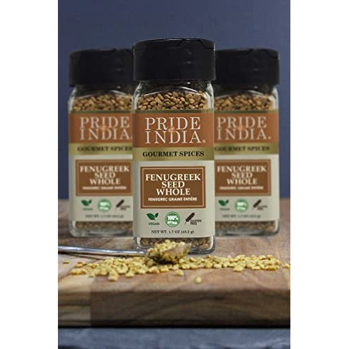 Pride Of India - Organic Fenugreek Seed Whole, 1.7 Oz 48 Gm Du