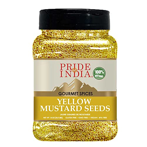 Pride Of India- Organic Yellow Mustard Seed Whole - 24 Oz 680 G