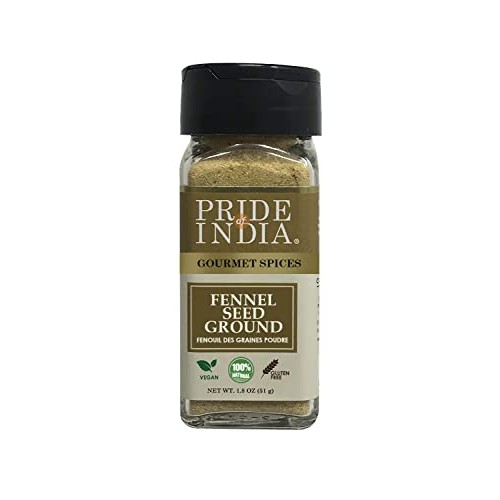 Pride Of India- Organic Fennel Seed Ground, 1.8 Oz 51 Gm Dual