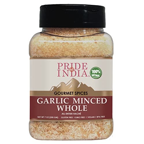 Pride Of India- Organic Garlic Minced Whole- 7Oz 200Gm- Made F