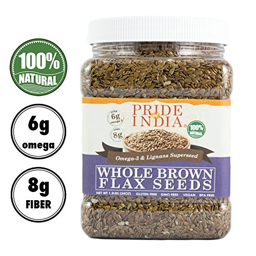 Pride Of India - Brown Flax Seed Omega-3 &Amp; Lignan Superfood, 1.4