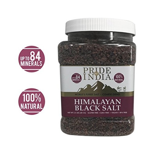 Pride Of India - Himalayan Black Rock Salt - Coarse Grind, 2.2 P