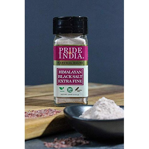 Pride Of India - Himalayan Black Rock Salt - Fine Grind, 4.8 Oz