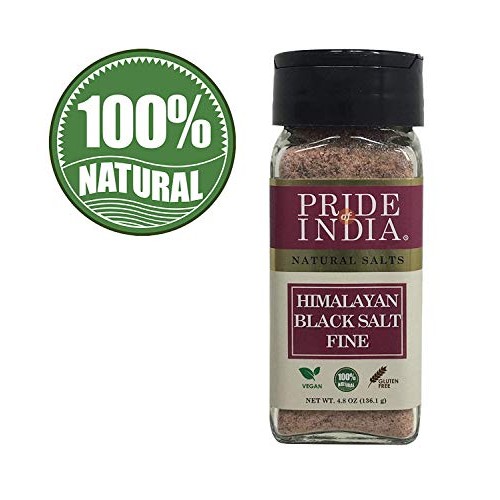 Pride Of India - Himalayan Black Rock Salt - Fine Grind, 4.8 Oz