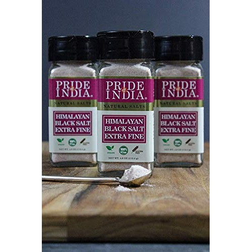 Pride Of India - Himalayan Black Rock Salt - Fine Grind, 4.8 Oz