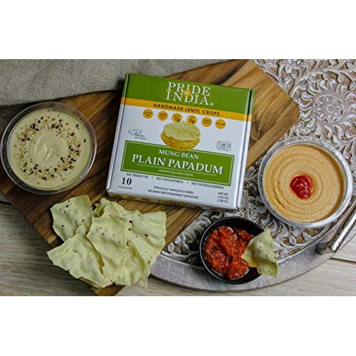 Pride Of India - Mung Bean Plain Papadum Lentil Crisp, 10 Count
