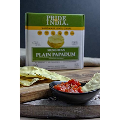 Pride Of India - Mung Bean Plain Papadum Lentil Crisp, 10 Count