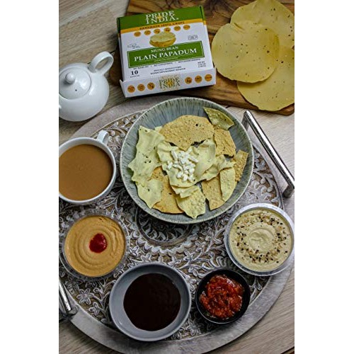 Pride Of India - Mung Bean Plain Papadum Lentil Crisp, 10 Count