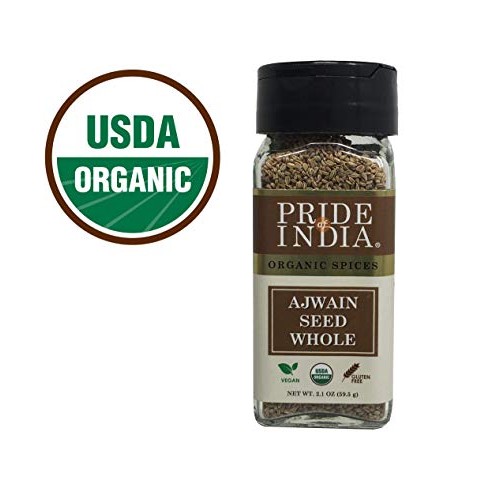 Pride Of India - Organic Ajwain Seed Whole, 2.1 Oz 60 Gm Dual