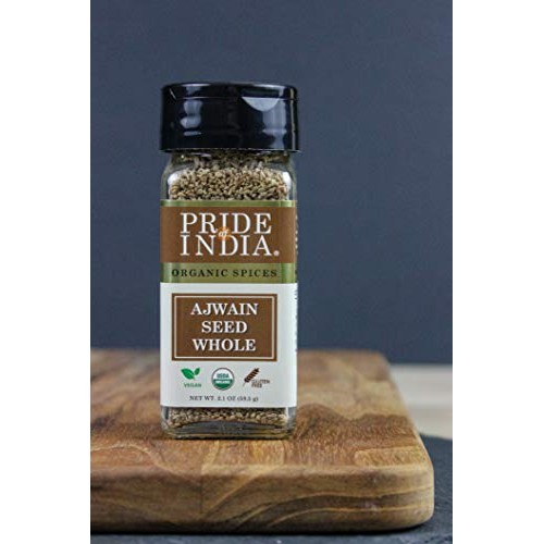 Pride Of India - Organic Ajwain Seed Whole, 2.1 Oz 60 Gm Dual