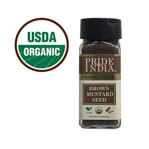 Pride Of India - Organic Brown Mustard Seed Whole- 3 Oz 85 Gm