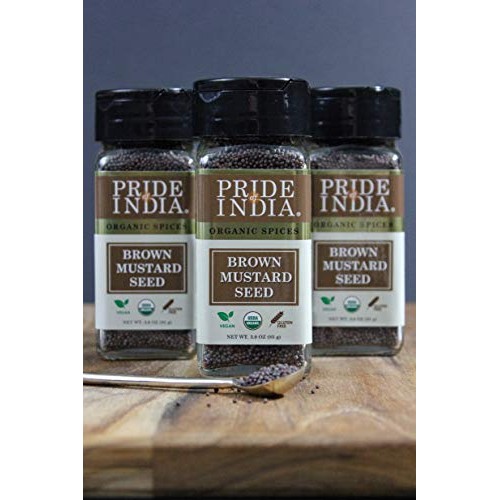 Pride Of India - Organic Brown Mustard Seed Whole- 3 Oz 85 Gm