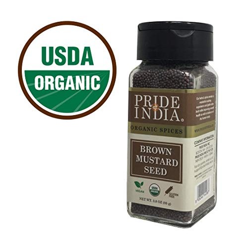 Pride Of India - Organic Brown Mustard Seed Whole- 3 Oz 85 Gm