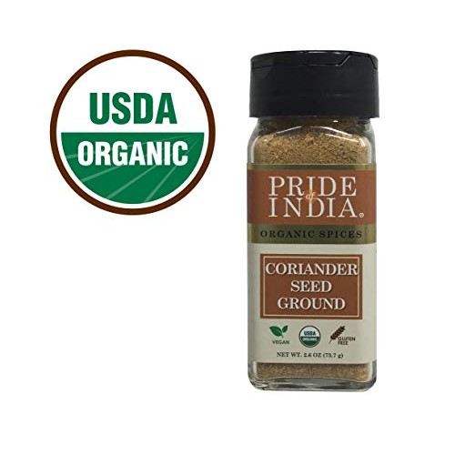 Pride Of India - Organic Coriander Seed Ground, 2.6 Oz 73 Gm S