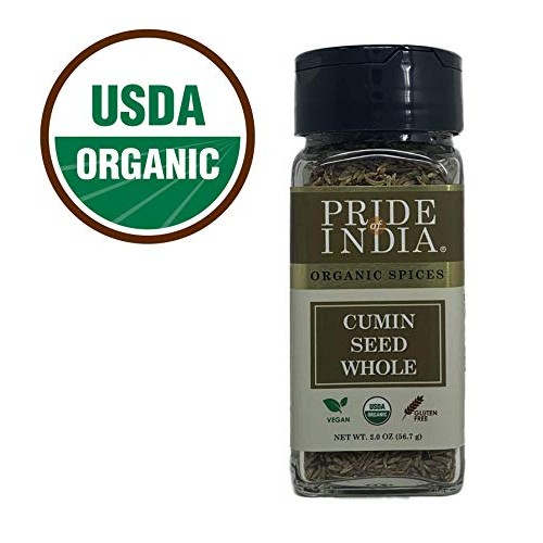 Pride Of India - Organic Cumin Seed Whole - 2 Oz 56.7 Gm Dual