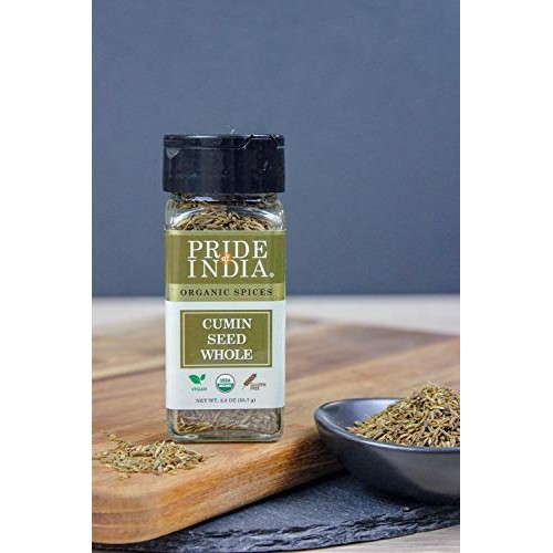 Pride Of India - Organic Cumin Seed Whole - 2 Oz 56.7 Gm Dual
