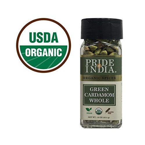 Pride Of India - Organic Green Cardamom Whole- 1.3 Oz 37 Gm Du