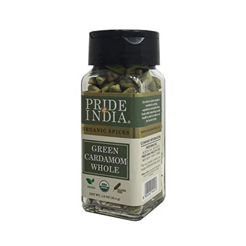 Pride Of India - Organic Green Cardamom Whole- 1.3 Oz 37 Gm Du