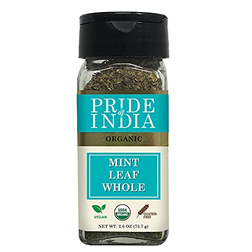 Pride Of India - Organic Mint Leaf Whole Dried Cut &Amp; Sifted - 1