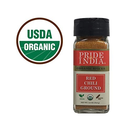 Pride Of India - Organic Red Chili Ground Hot - 2.5Oz 70Gm Dua