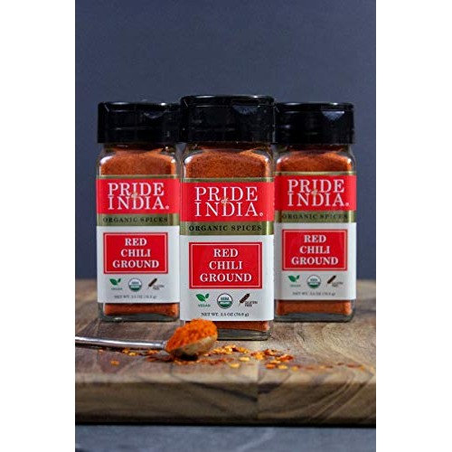 Pride Of India - Organic Red Chili Ground Hot - 2.5Oz 70Gm Dua