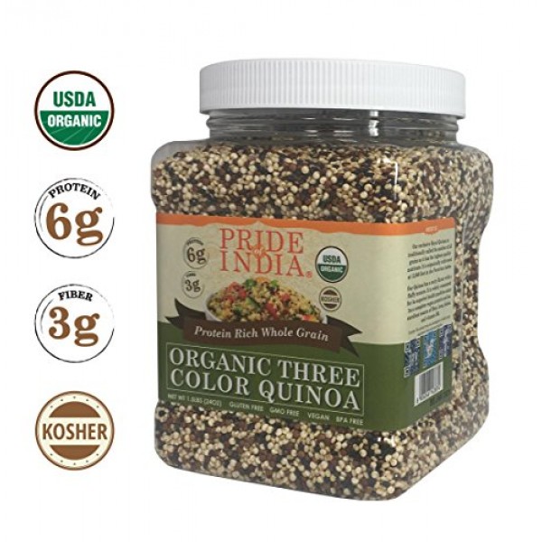 Pride Of India - Organic Three Color Quinoa - 100% Royal Bolivia...