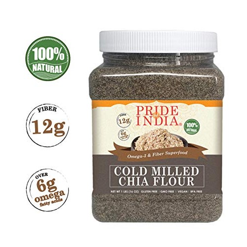 Pride Of India - Raw Black Chia Seed Meal Flour - Cold Milled -