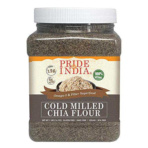Pride Of India - Raw Black Chia Seed Meal Flour - Cold Milled -