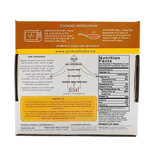 Pride Of India - Tikka Curry Mung Bean Moong Dal Papadum Lenti