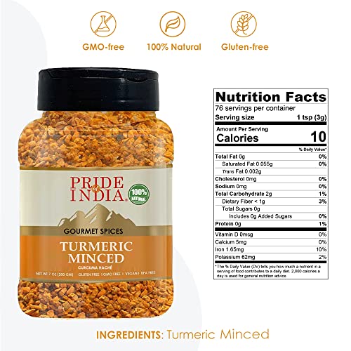 Pride of India – Turmeric Minced Whole – Gourmet Spice – Curcumi...