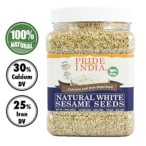 Pride Of India - White Sesame Seeds Unhulled - Calcium &Amp; Iron Su