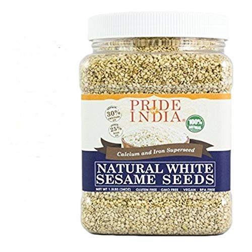 Pride Of India - White Sesame Seeds Unhulled - Calcium &Amp; Iron Su