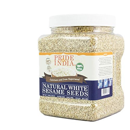Pride Of India - White Sesame Seeds Unhulled - Calcium &Amp; Iron Su