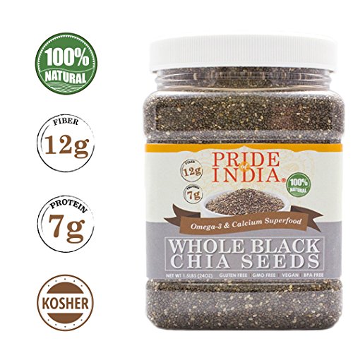Pride Of India - Whole Black Chia Seeds - Omega-3 &Amp; Calcium Supe
