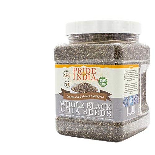 Pride Of India - Whole Black Chia Seeds - Omega-3 &Amp; Calcium Supe