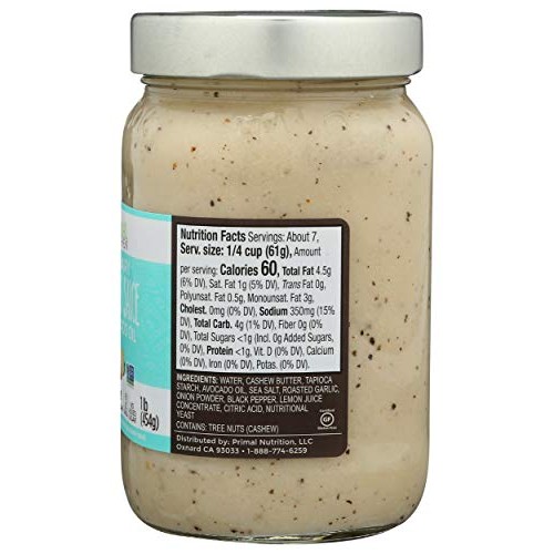 Primal Kitchen, Alfredo Sauce Avocado Oil No Dairy, 454 Gram