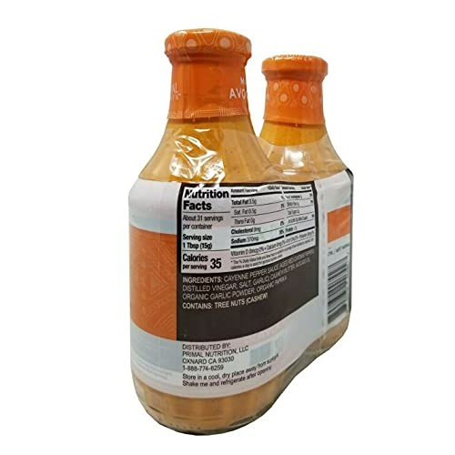Primal Kitchen Buffalo Sauce Made With Avocado Oil 16.5Oz-2Pk
