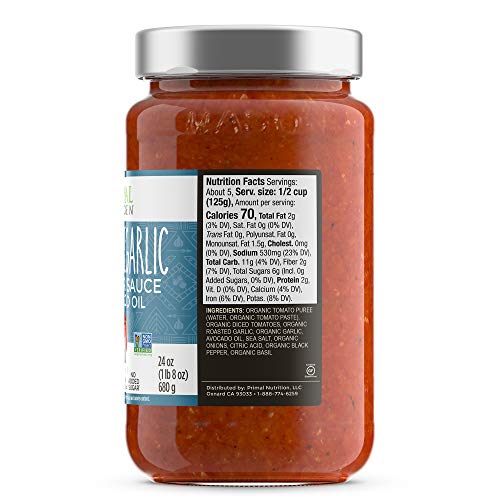 Primal Kitchen Marinara Tomato Sauce 2 Pack, Whole 30 Approved -