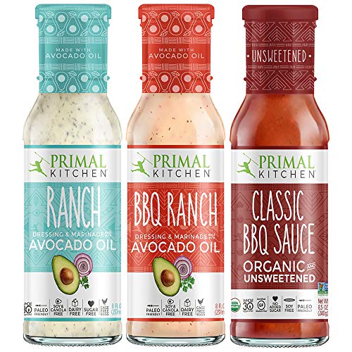 Primal Kitchen Master Ranch Dressing &Amp; Bbq Sauce 3 Pack - Avocad