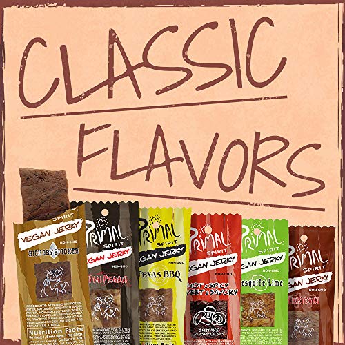Primal Spirit Vegan Jerky - Most Popular Flavors Pack, 10 G. Pla