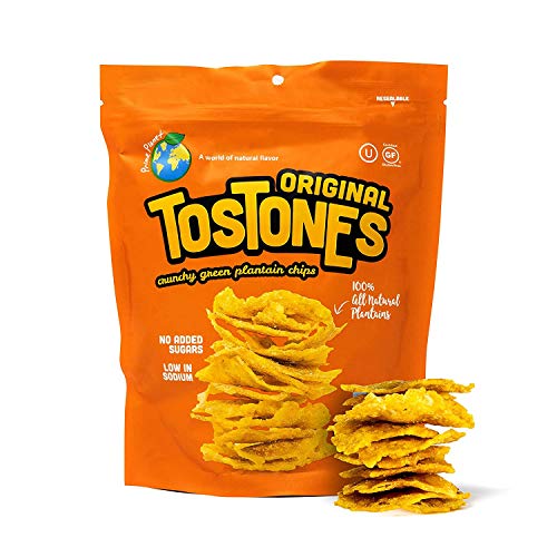 TOSTONES, Green Plantains, Re-Sealable Bag, Crunchy chips, Plant...