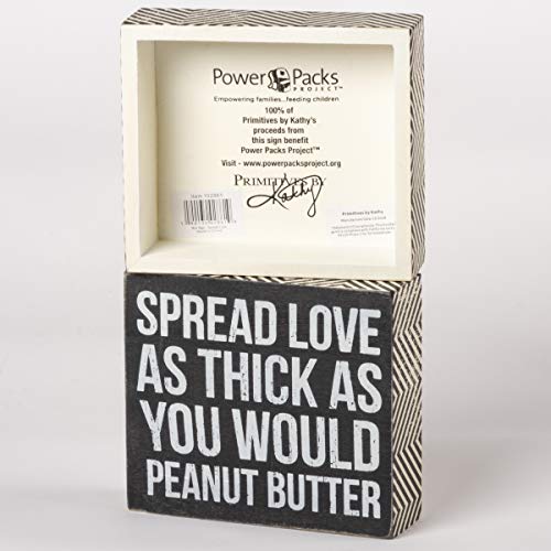 Primitives By Kathy Chevron-Trimmed Box Sign, 6 X 5.25-Inches, S