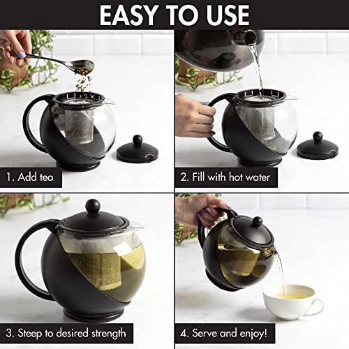 Primula Half Moon Teapot With Removable Infuser, Blooming And Lo