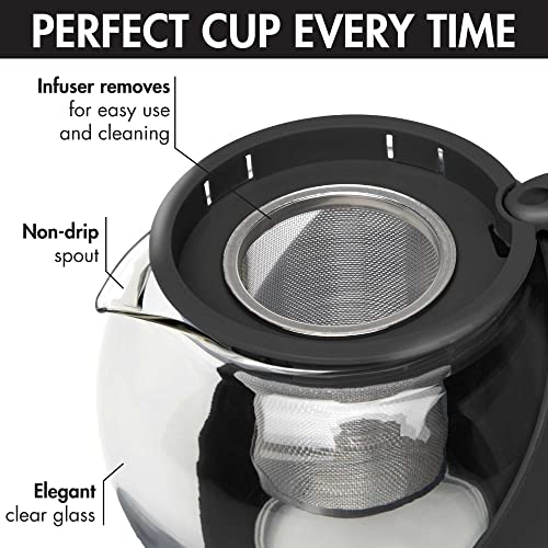 Primula Half Moon Teapot With Removable Infuser, Blooming And Lo