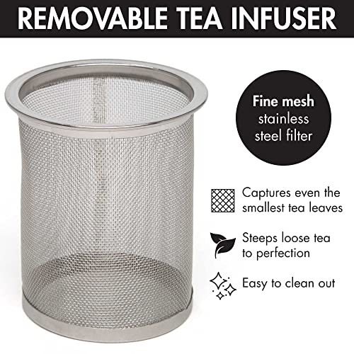 Primula Half Moon Teapot With Removable Infuser, Blooming And Lo