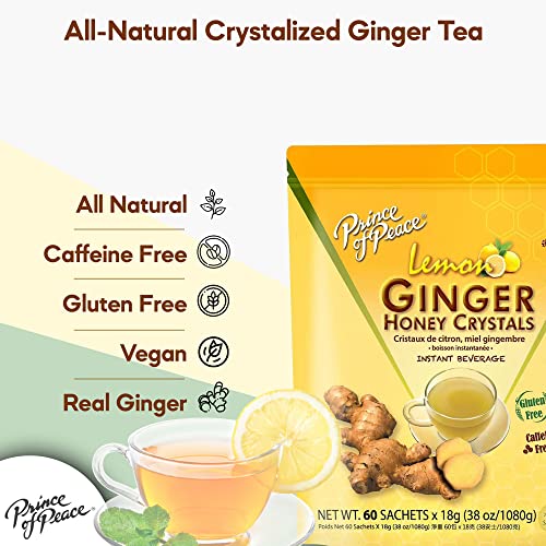 Prince of Peace Instant Ginger Honey Crystals with Lemon, 60 Sac...